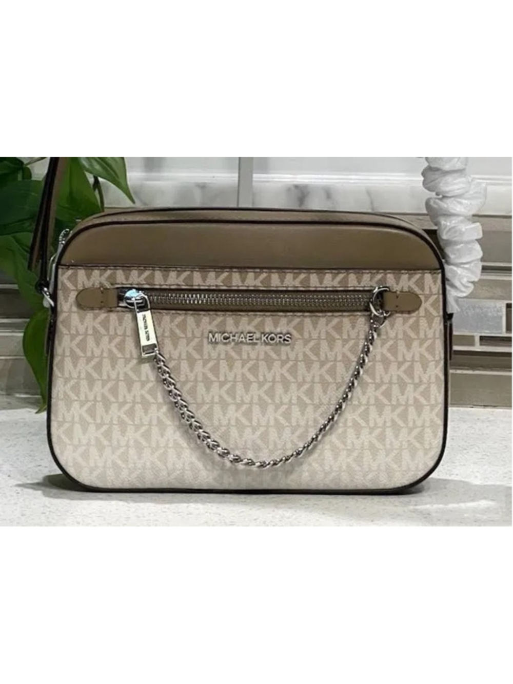 Michael Kors Jet Set Large Ombré Logo Crossbody Chain Bag NWT - Picture 9 of 14